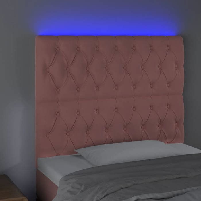 VidaXL Tête de Lit à LED Meuble de Chambre à Coucher Accessoire de Lit Simple Tête de Cadre de Lit Intérieur Rose 3122801