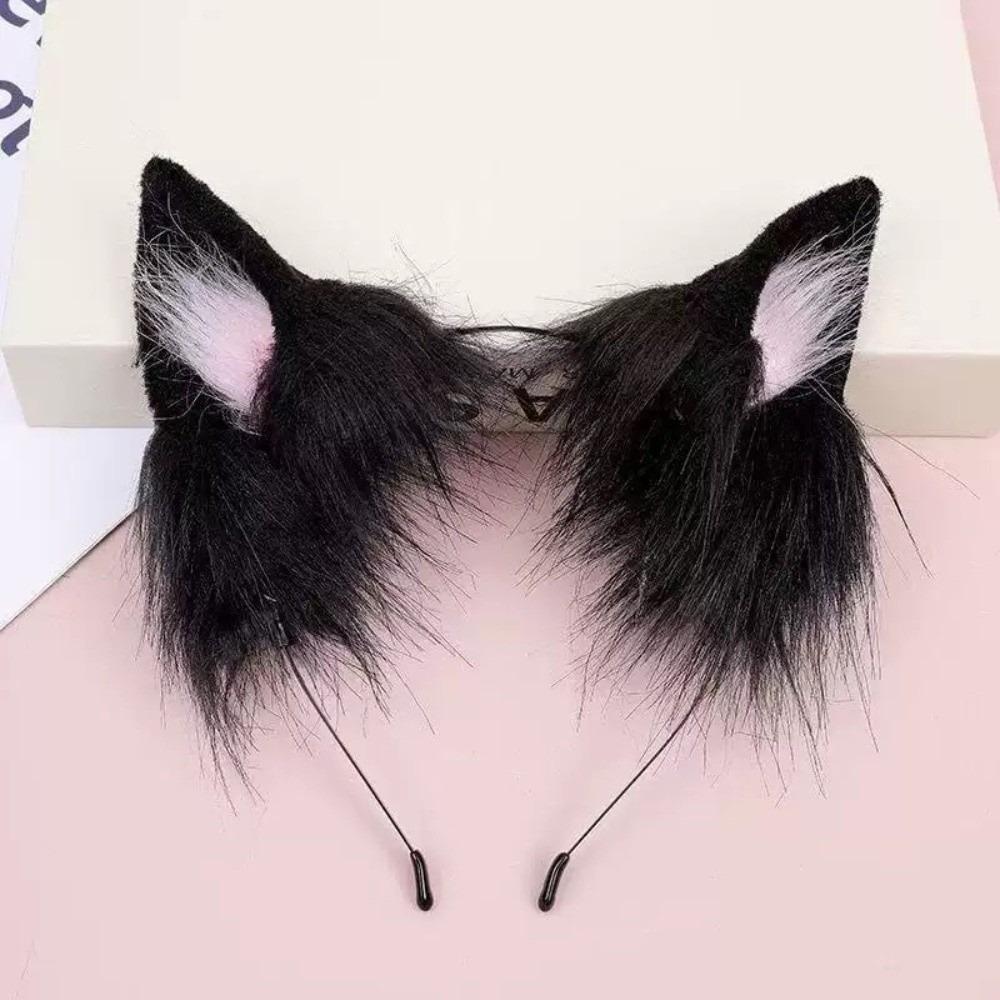 Mode Lolita Katzenohren Stirnband JK Haarreif Plüsch Haarband Haarspange Tiere Pelzig Cosplay Kopfschmuck Gesichtswasch