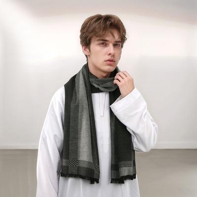 New Design Plaid Scarf Man Shawl Stripe Pashmina Keep Warm Winter Scarf Outdoor Long Wraps Cashmere Like Muffle Stripe Scarves