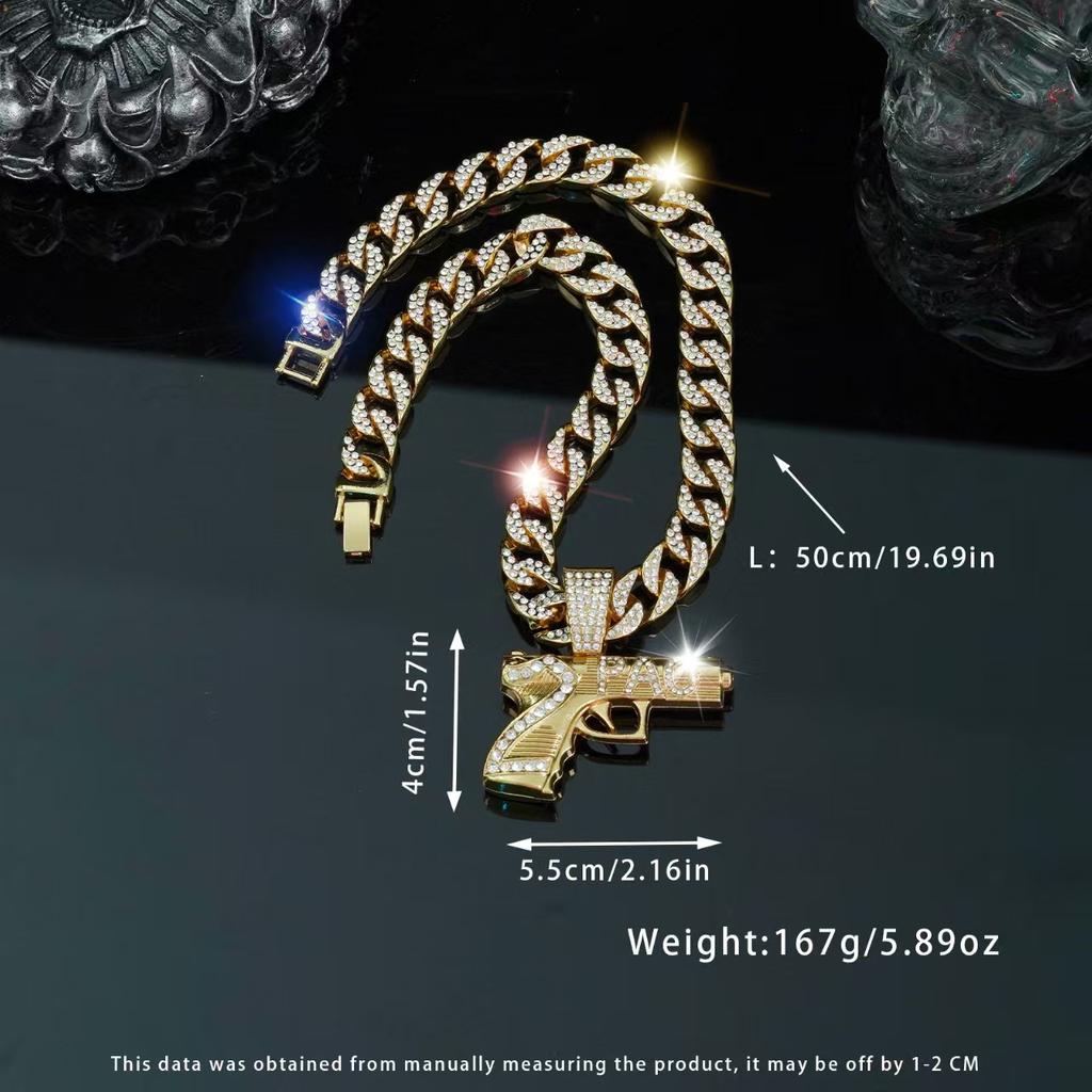 Pistol Pendant, Men's and Women's Street Hip Hop, Personalized and Trendy New Cuban Necklace Accessories