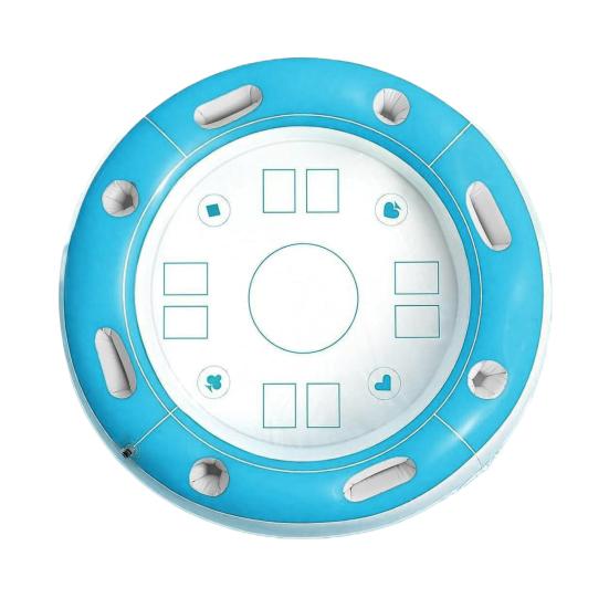 40 Inch Round Floating Card Table for Pool Inflatable Pool Game Table with Fruit Drink Holder Floating Card Game Tray for Summer