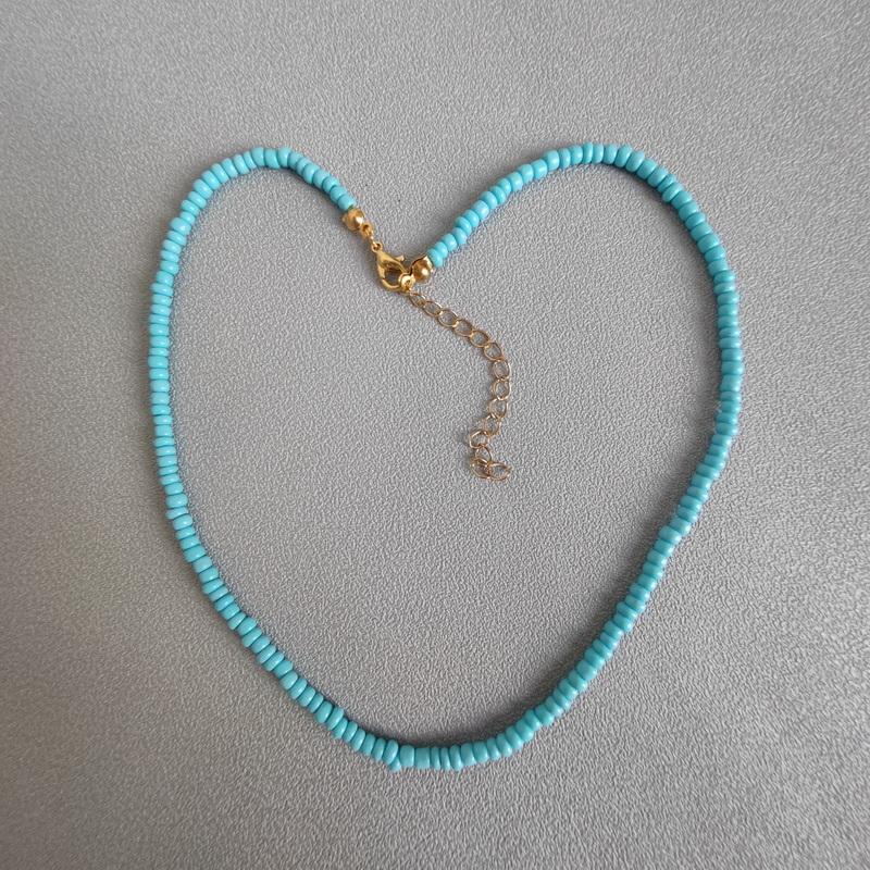 Fashion Colorful Rice Beads Necklace for Woman String Beaded Short Chic Clavicle Chain Necklace Girls Summer Jewelry Wholesale
