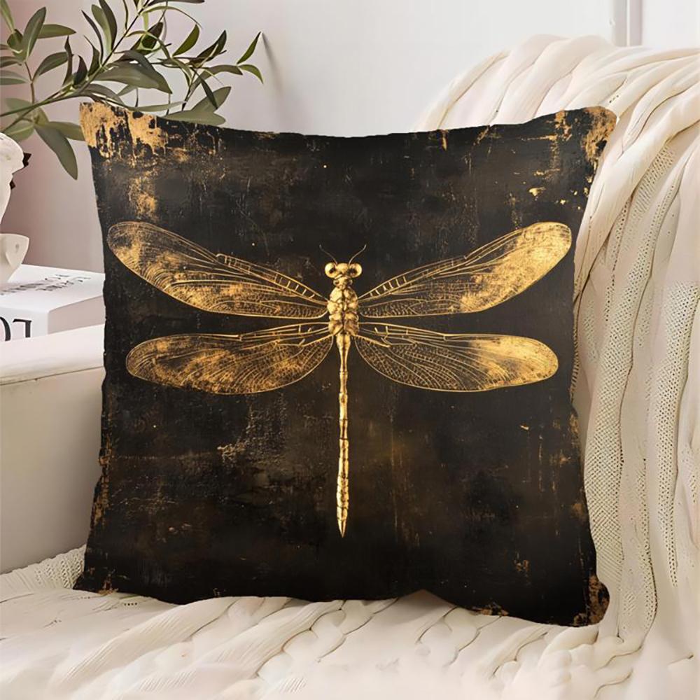 Goldbottomed Crane Theme Doublesided Printed Pillow Cover Short Plush Suitable Living Rooms Bedrooms Sofas Throw Cushion Cover