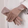 Women's Winter Touchscreen Gloves - Thickened Windproof Cold-Proof Hand Warmers with 3-Button Wrist Closure, Fingers for Smartphone Use