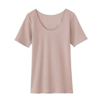 Gunze CFA New Rose Größe M Damenunterwäsche, 100% Baumwolle/Wolle, 3/4-Ärmel, Grau,