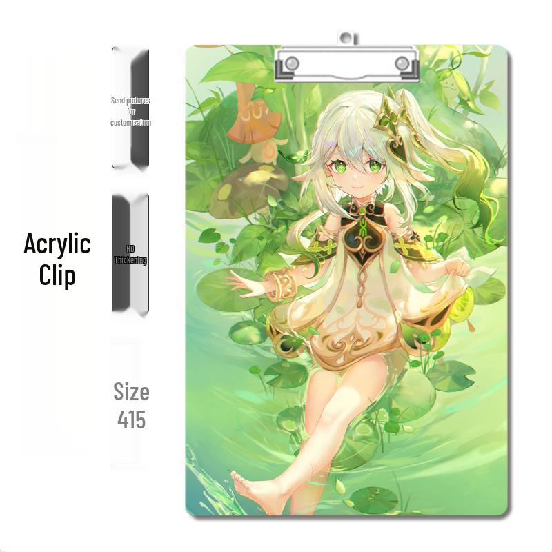 Anime Style Acrylic Clipboard and File Folder with Thickened Writing Pad