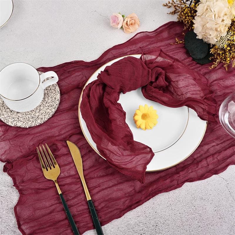 Bali Gauze Pleated Napkin - Rustic Bohemian Wedding & Party Table Decor