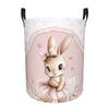 Gentle Pink Heart Rabbit Laundry & Toy Storage Basket