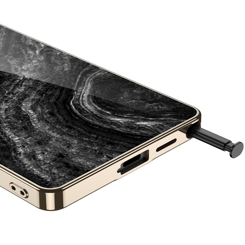 Marble Mobile Phone Case Suitable for Samsung S25 Ultra Glass Case Simple Style Men and Women Fashion Electroplated PC Hard