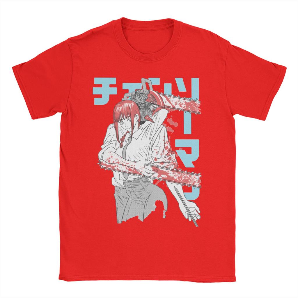 Men Women T-Shirts Chainsaw Man Warrior Humorous Cotton Tees Short Sleeve Denji Devil Makima Anime T Shirt Round Neck Tops Party