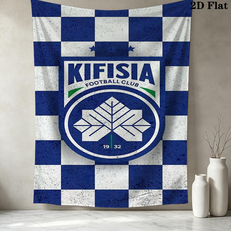 Kifisia FC Wall Tapestry Aesthetic Wall Hanging Printed Fabric Blanket Decorative Tapestries for Bedroom Living Room Home Decor
