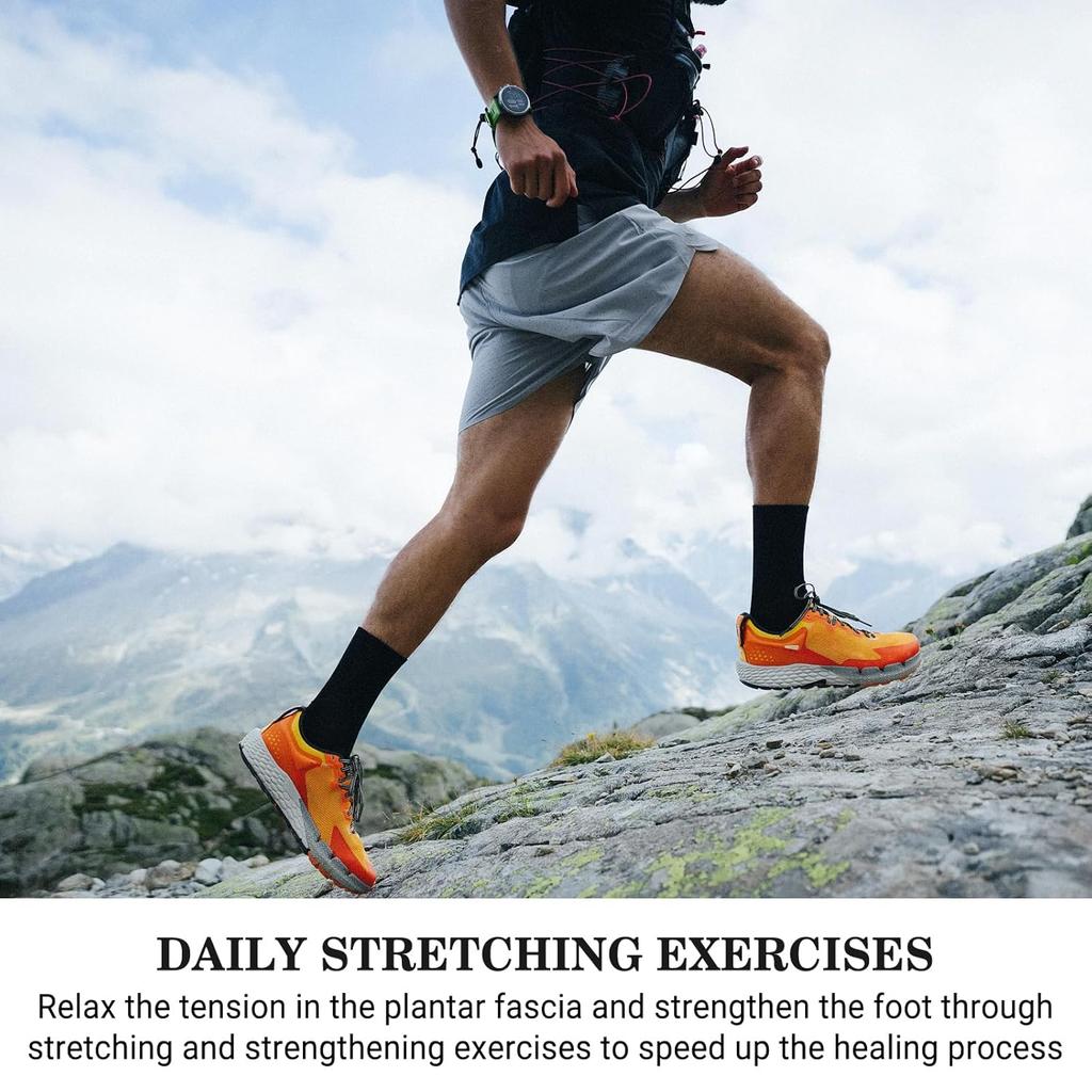 Plantar Fasciitis Night Splint, Plantar Fasciitis Relief Brace, 3 Adjustable Straps Relief Brace for Foot Drop, Achilles Tendonitis & Heel Pain - Day