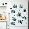 Dekorative Aufkleber für Glastüren Blaubeer-Wandaufkleber, Abziehbar und Aufklebbar Aquarell-Frucht-Aufkleber, Abnehmbare Boho Wasserdichte Fensteraufkleber Kunst Baby