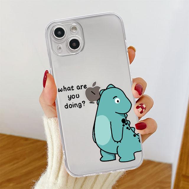 Little Dinosaur Cute Clear Case For Apple iPhone 11 14 13 12 Pro 7 8 Plus XR X XS Max 6 6S 14Pro Silicone Phone Cover