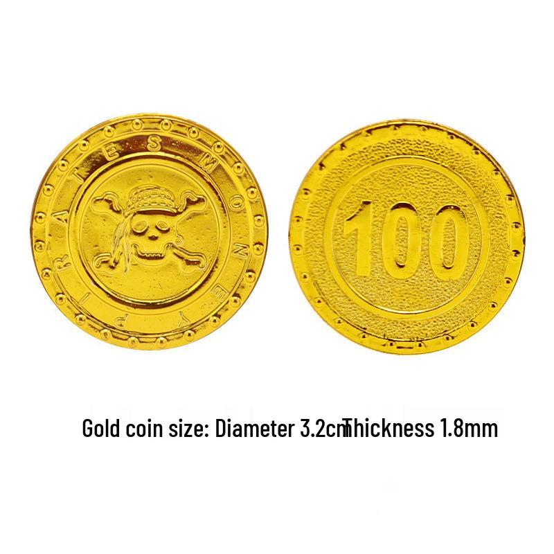 100-Piece Pirate Treasure Chest Coins: Decorative Halloween Figurines for Pirate Themes