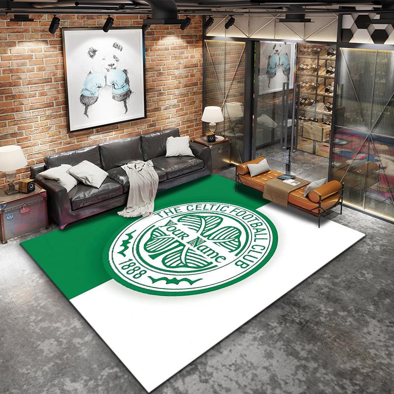 Tappeto Personalizzato con Stemma Celtic Fc per Soggiorno Camera da Letto Casa Decorazione Divano Tappetino Antiscivolo per Giochi Bambini