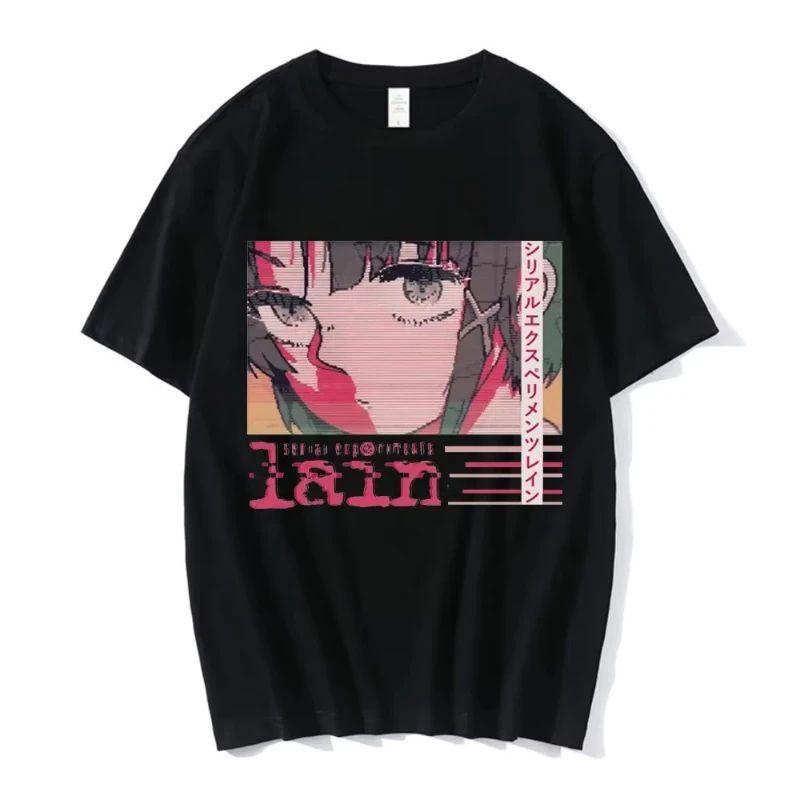 Anime Serial Experiments Lain T-Shirt Men Women Graphic T Shirts Unisex Iwakura Manga Girl Sci Fi Short Sleeve Tee