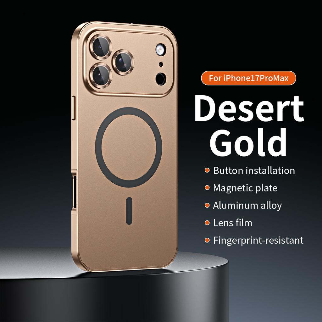 Metalowe Magnetyczne Matowe Etui Dla iPhon 12 13 14 15 16 17 Pro Max 14Plus Pokrowiec Dla Magsafe Folia Ze Stopu na Obiektyw Aluminiowa Ramka Ładowanie Bezprzewodowe