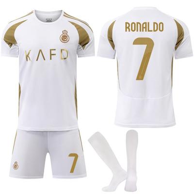 2024-25 Rijád Victory Druhý venkovní zápas Bílá Ne. 7 C Ronaldo Fotbalový Sportovní Set Dres Saúdské United