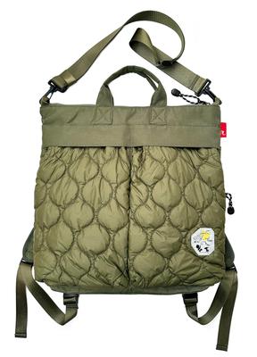 8407 Snoopy Fluffy Stepparket Lodret 3WAY Stor Kapacitet Tote Taske IP Theoru Puff Peanuts 9R [Routeto] (02 Khaki)