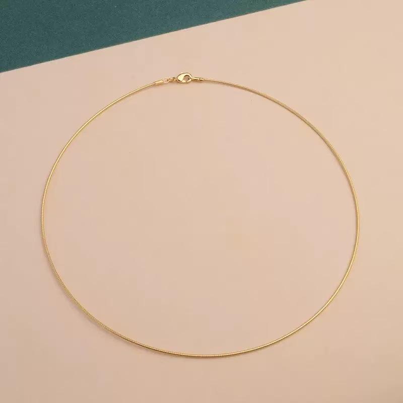 Vietnam New Strong Color Retention Gold Choker Necklace, Dual Wear, 1.5mm Thickness