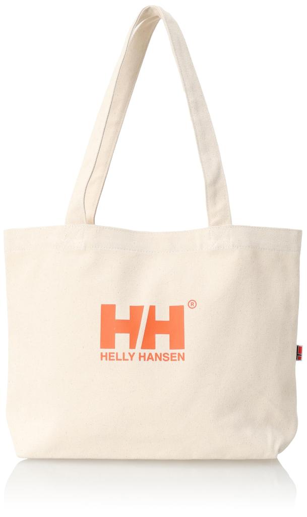 Helly Hansen Organic Cotton Logo Tote Horizontal Shoulder Energy Orange Bag, Medium, Tote, Bag, Unisex, HY92321,