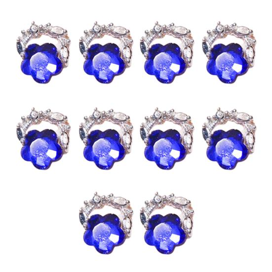 

10 шт. кольцо для дизайна ногтей со стразами из искусственного жемчуга и цветка, ювелирные изделия, легко наносится металлический венок для красивых ногтей C