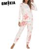 Homewear Women's Autumn and Winter Tie-dye Long-sleeved Trousers Set Pajamas