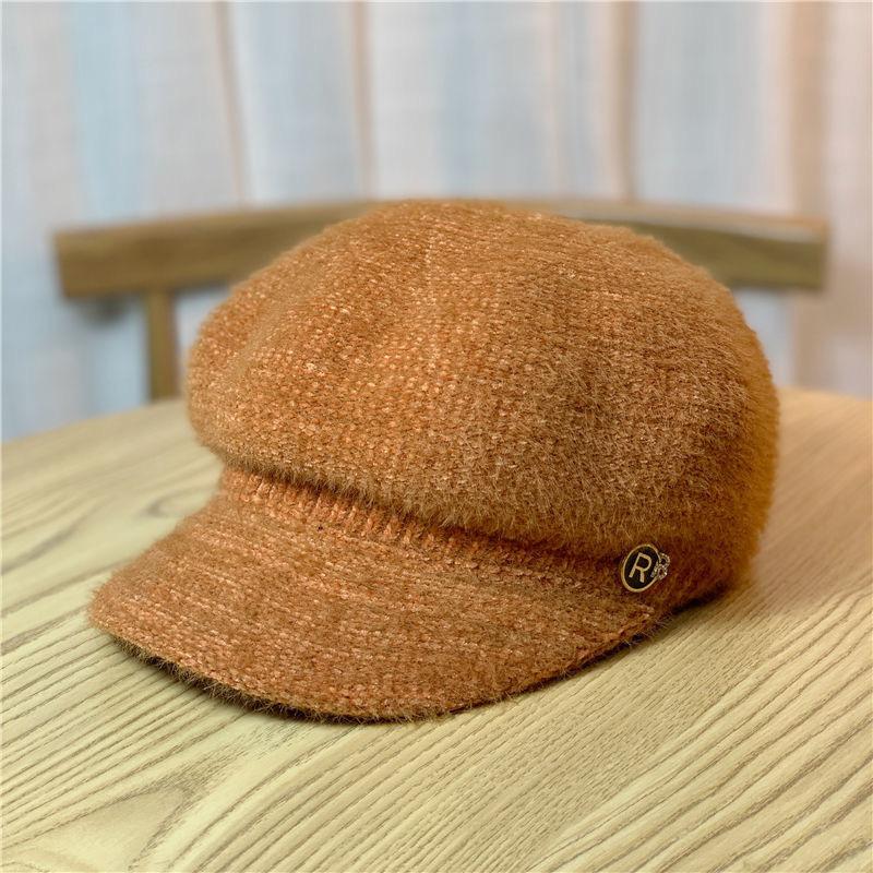 Delicate Wool Blended Hat  Thickened Beret Large Brim Octagonal Hat for Women Trendy Autumn and Winter Fashionable and Warm for Women