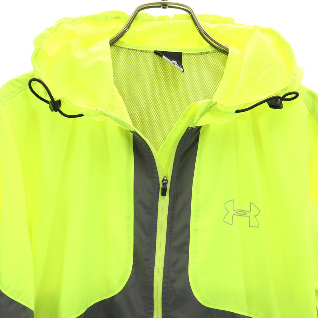 Under Armour Lightweight Food Jacket MD Neon Yellow Mesh Lining Men's Used