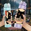 1PC Vintage Black Cat Bowl Art 750ml Color Plastic Sports Water Bottle Leakproof Flip Straw Lid Suitable for Sports Office Home Use