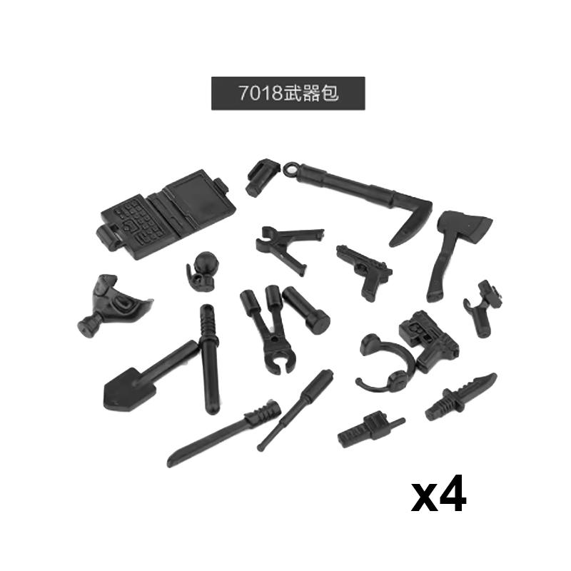 Andra världskriget Militära Vapen Byggklossar Armé Soldater Figurer 98K MG34 MG42 PPSH Vapenbälte Tillbehör Klossar Leksaker För Barn