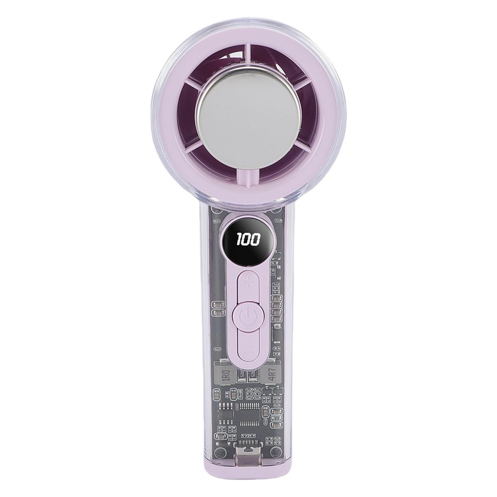 Portable Handheld   Fan Stepless Adjustment Digital Display Silent Small   Cooling Fan for Travel Beach Camping Home