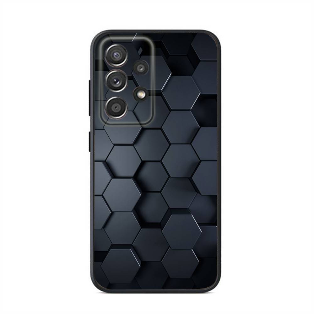 Hree-Dimensional Honeycomb Pattern Phone Case For Samsung S24,23,22,21,20,10,10E,S9 Plus FE Note 20 Ultra 10,9 Plus Black Case