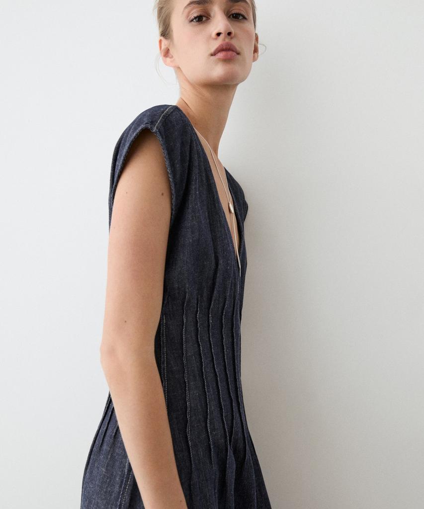 Masimodutti Denim Midi Dress