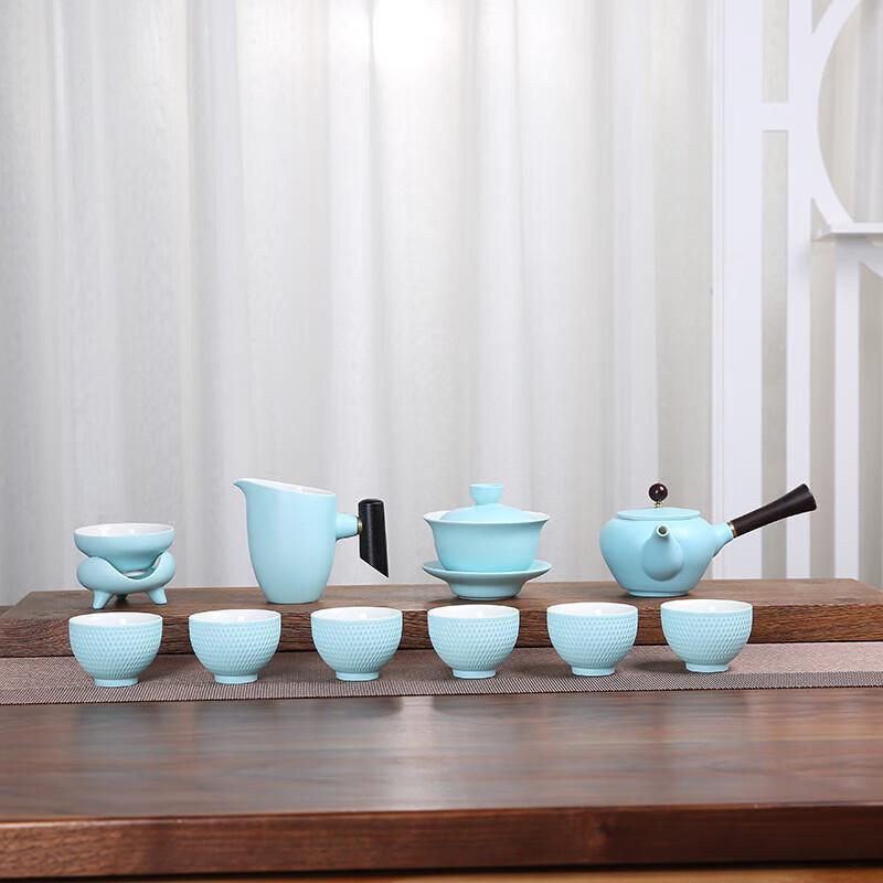 Chaxun Stone Glaze Ceramic Tea Set with Side Handle Pot