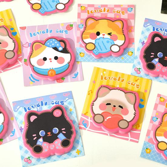 3Pcs Cat-Shaped Note Pads Set Cute Cartoon Memo Pads for Students Office Strong Adhesion Thick Paper Practical Note Stickers for Reminders Journaling