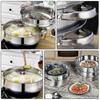 Thickened Stock Pot Stainless Steel Home Use Steaming 28cm 1 Set