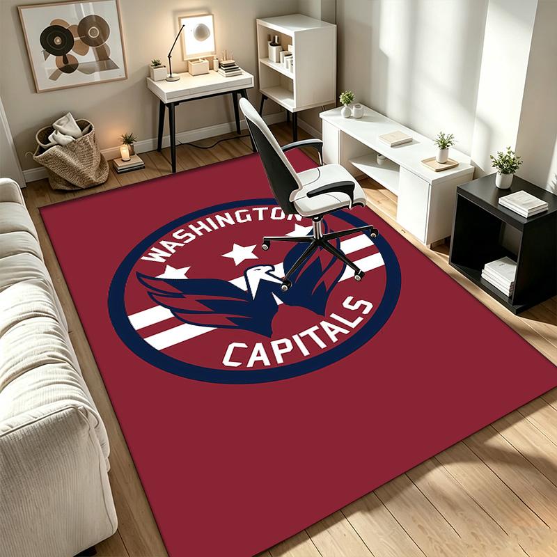 Washington Capitals A rug suitable for office chair areas living rooms and computer desks perfect for home offices and an ideal holiday gift