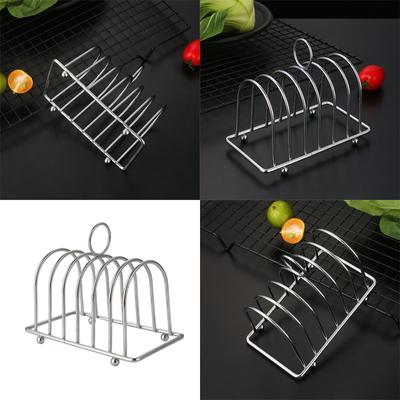 Stainless Steel Bread Holder 6 Slots Slices Toast Bread Rack Kitchen Bread Display Stand for Home or Restaurant Use