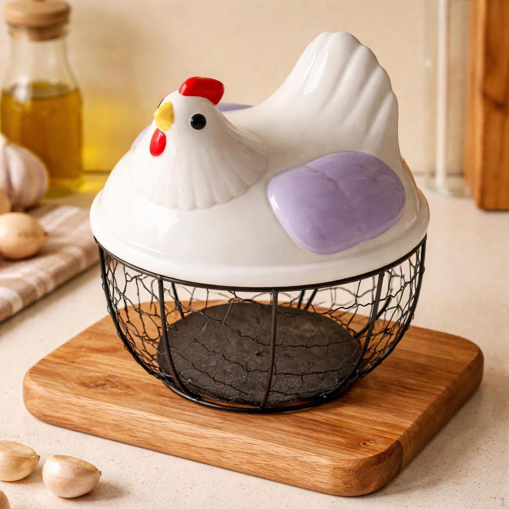 Chicken Egg Basket Wire with Sturdy PP Iron Construction And Generous Capacity for Kitchen