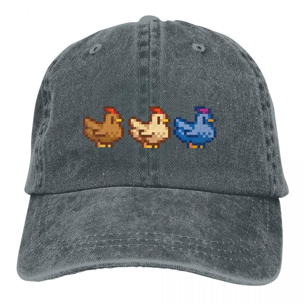 3 Chickens Baseball Cap Unisex Hats WoUnisex Visor Protection Snapback Stardew Valley Game Abigail Sebastian Caps