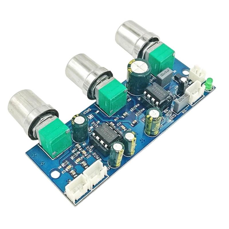 NE5532 2.1 Channel Auditory Preamp Board Low Pass Filter Circuit Subwoofer Control Single Power