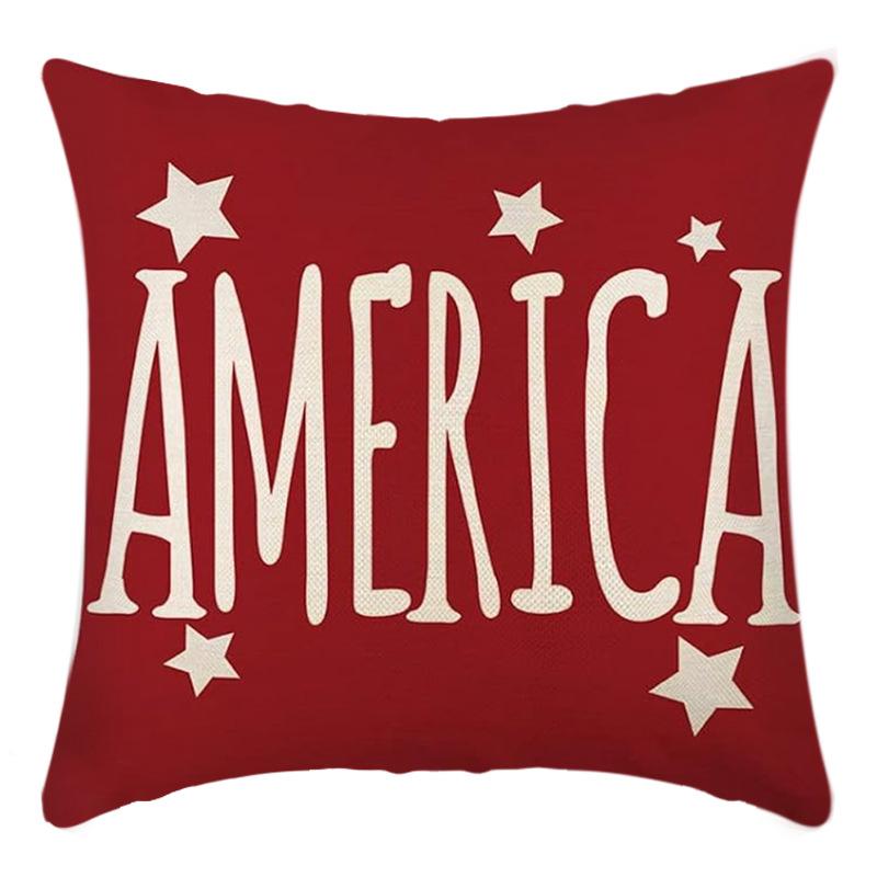 New Independence Day Cushion Pillow Cover Nordic Linen Pillow Cover