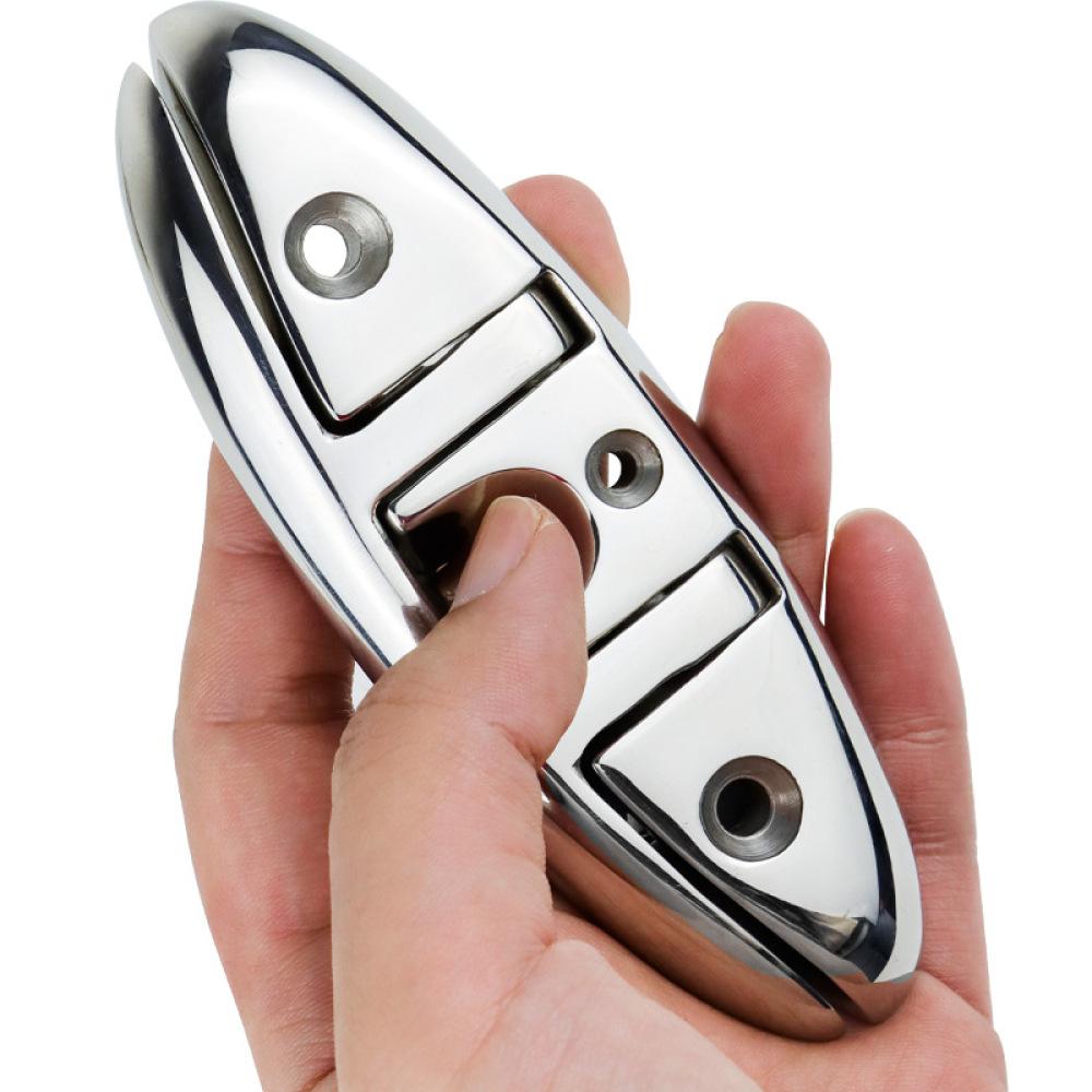 316 Stainless Steel Marine Folding Bollard – Flip-Up Dock Bollard For Boats, Yachts, And Kayaks – Corrosion-Resistant, Mirror Finish – 5“ And 6” Sizes