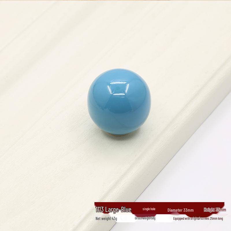 Round Colored Ceramic Drawer & Cabinet Handle
