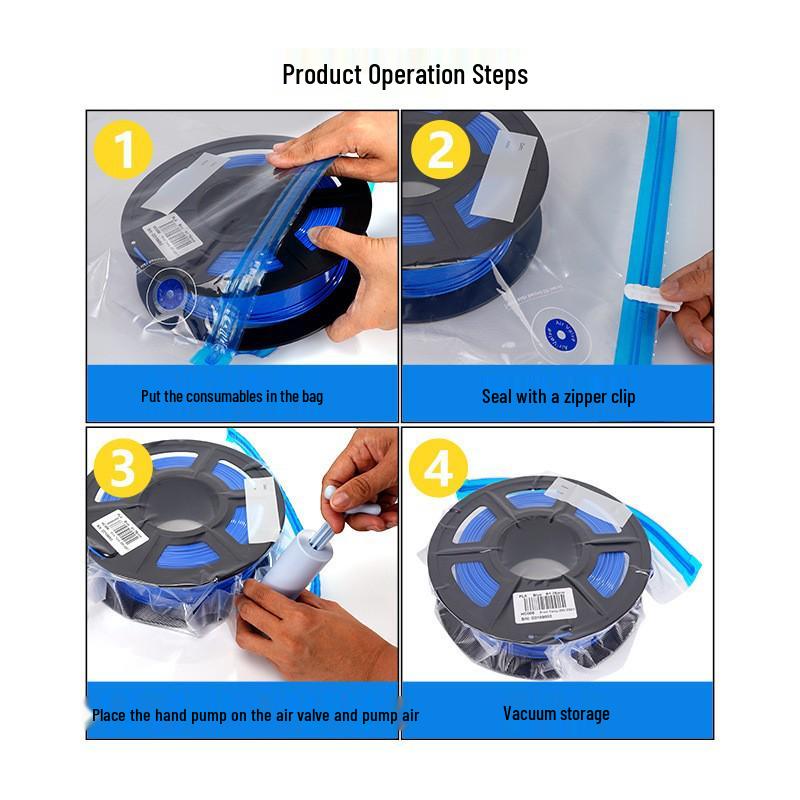 Vacuum Sealed Filament Bag for 3D Printing - Moisture & Dust-Proof Storage