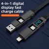 4-in-1USB Cable Type C PD Fast Charging Wire With Digital Display For iPhone Macbook iPad Samsung Xiaomi Type C Lighting Cable