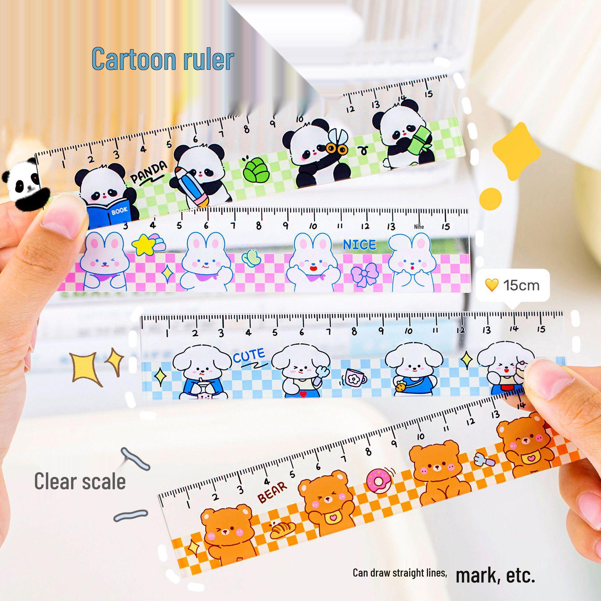 

Cute Cartoon Animal Acrylic Ruler for Students, Office & Drawing 15cm
