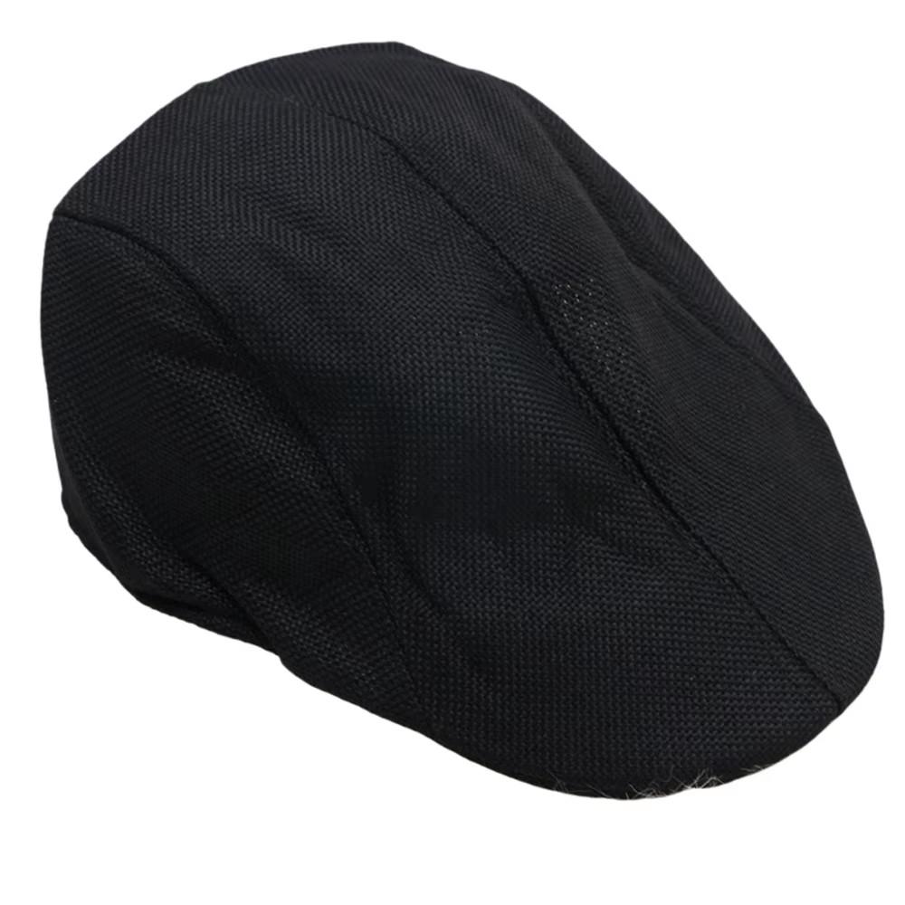 Ademende Linnen Katoen Baret Hoed Lente Zomer Comfortabel Vizier Groothandel One Size black